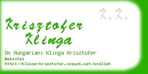 krisztofer klinga business card